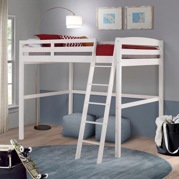 Daphnes Dinnette Concord High Loft Bed, White - Full Size DA2540954